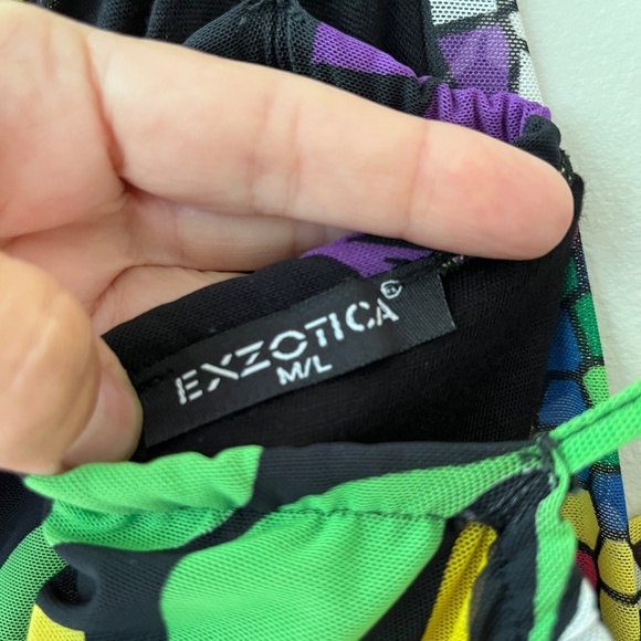 Tank Floral Maxi Pullover Dress V Neck Stretch Loose Fit Fully Lined Sz M L - Picture 2 of 7